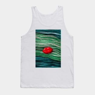 Red Lips On Yarn Tank Top